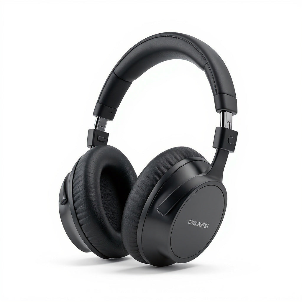 Open-Back Headphones – 50mm Drivers, Leather Ear Pads, Black