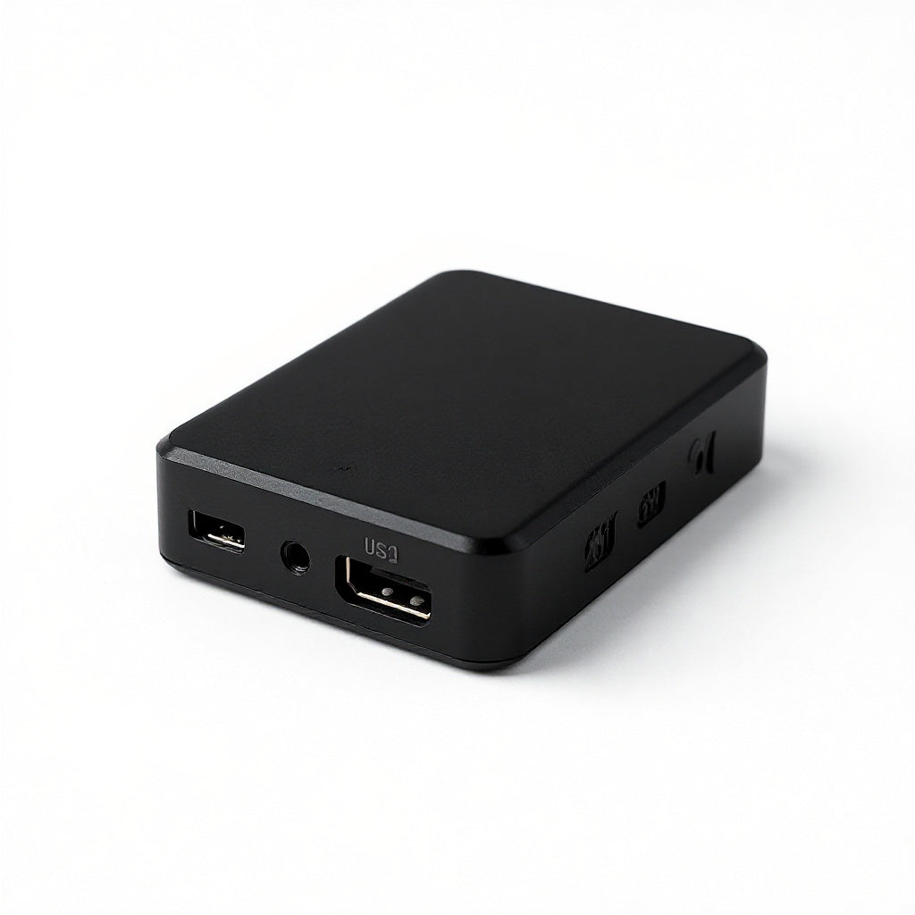 Aluminum Portable Digital Audio Converter Headphone Amplifier – 3.5 x 2.1 x 0.6 in, Black, Minimalist