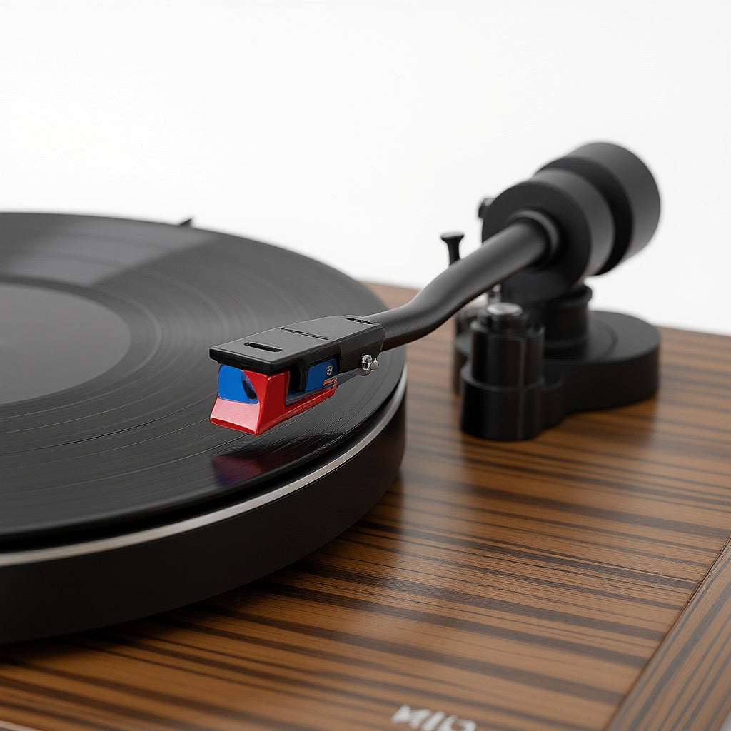 Metal Turntable – 16.5 x 14.2 x 4.7 in, Wood Finish, Minimalist Design