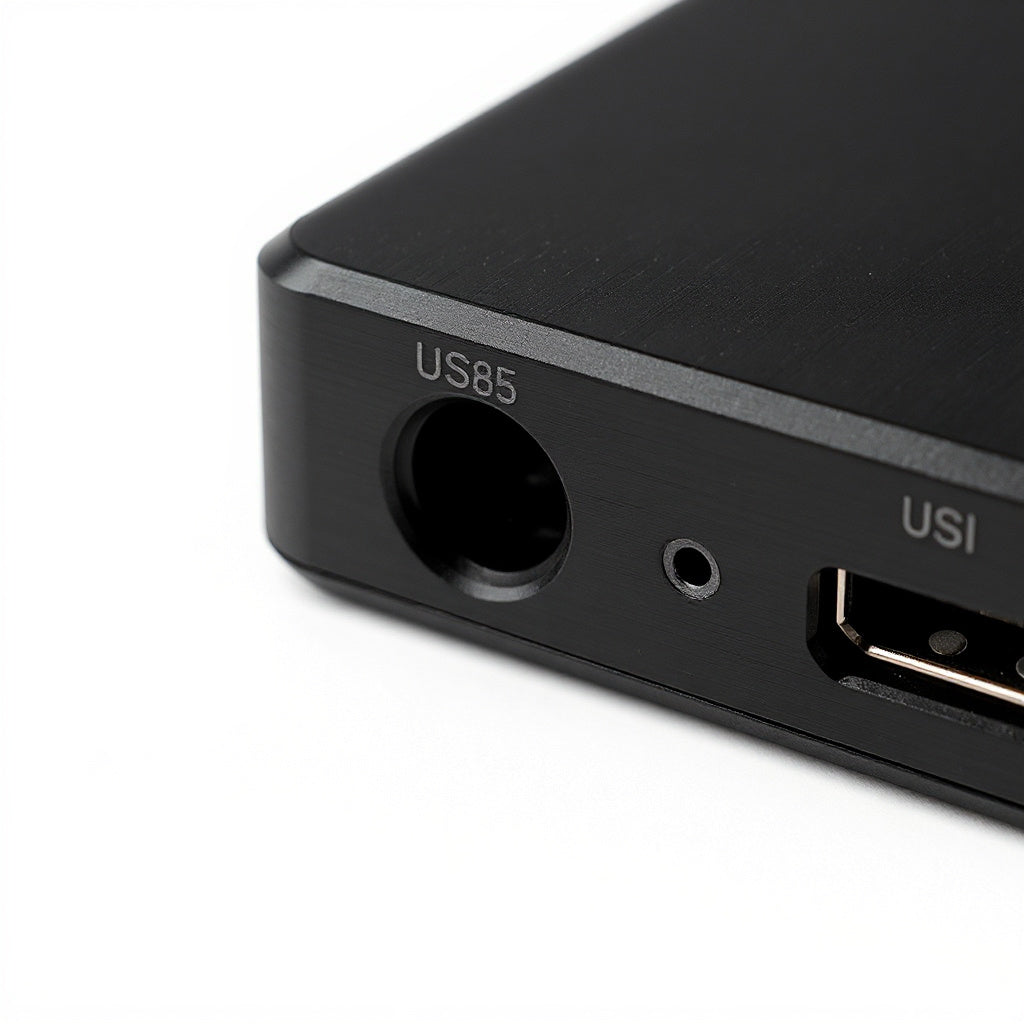 Aluminum Portable Digital Audio Converter Headphone Amplifier – 3.5 x 2.1 x 0.6 in, Black, Minimalist