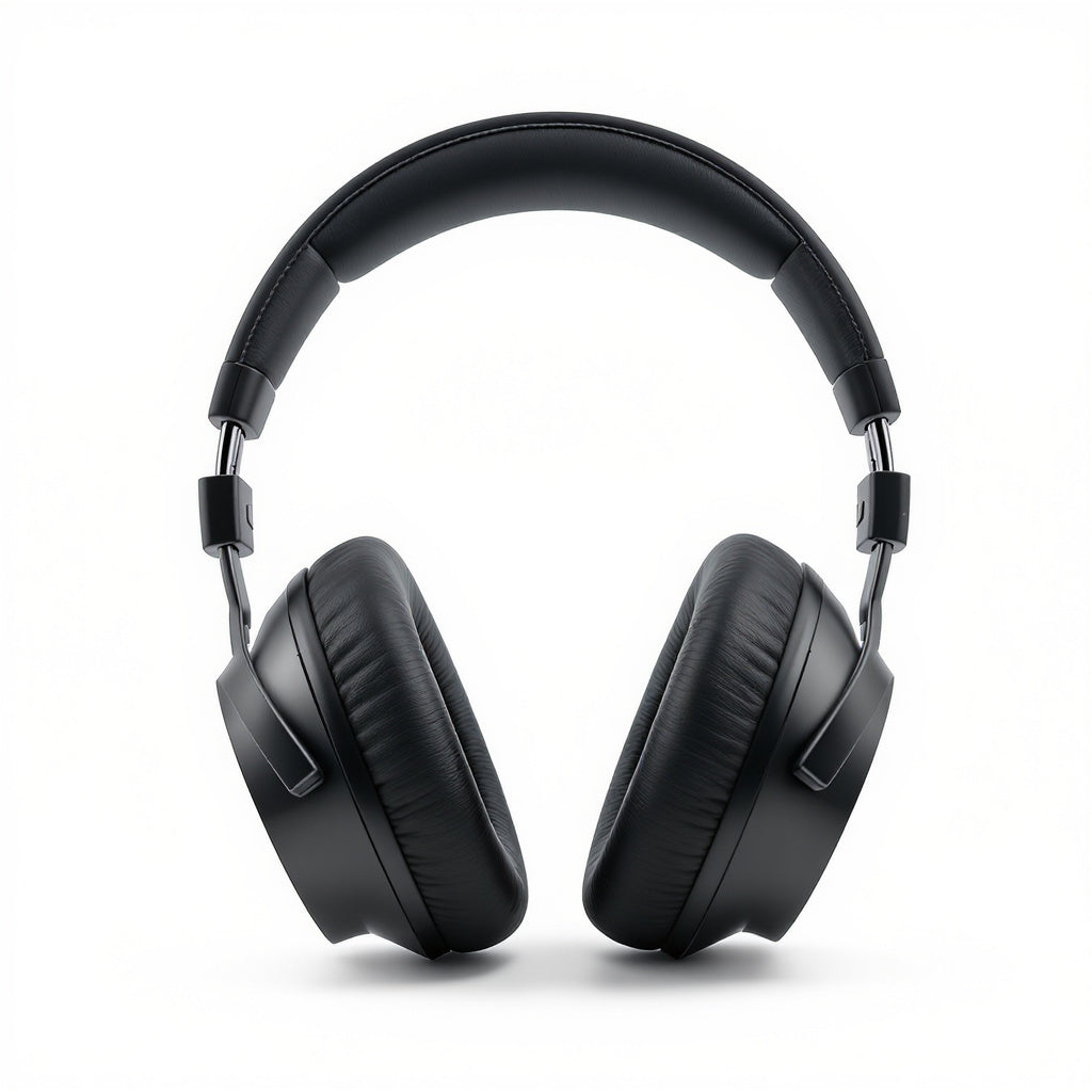 Open-Back Headphones – 50mm Drivers, Leather Ear Pads, Black