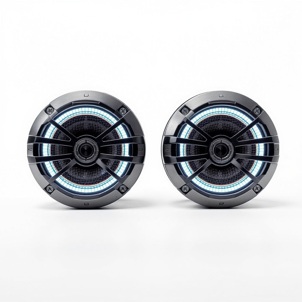 Wakeboard Tower Speakers – 6.5" Marine Grade, LED Lighting, Universal Mounting