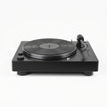 Plastic and Metal USB Turntable – 14 x 11.8 x 4.3 in, Matte Black, Retro Modern