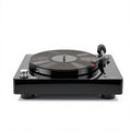 Carbon Fiber Turntable – 16.5 x 12.6 x 4.3 in, Gloss Black, Retro Style