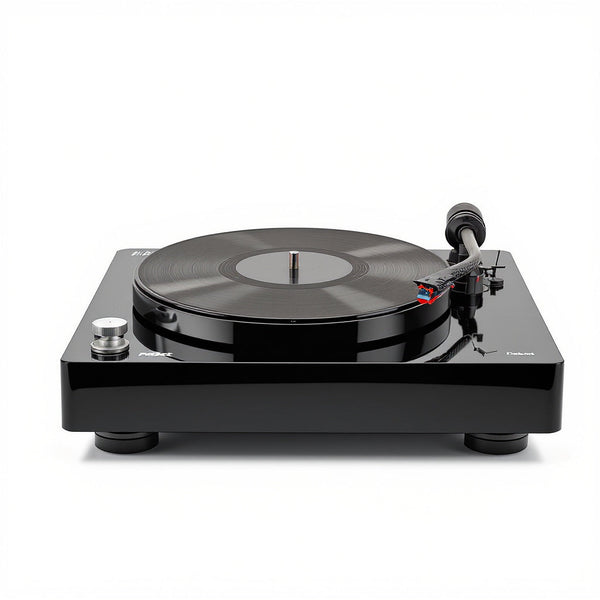 Carbon Fiber Turntable – 16.5 x 12.6 x 4.3 in, Gloss Black, Retro Style