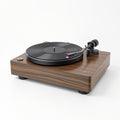 Metal Turntable – 16.5 x 14.2 x 4.7 in, Wood Finish, Minimalist Design
