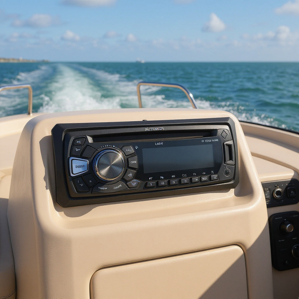 Marine Stereo Receiver – Waterproof, Bluetooth, Single DIN