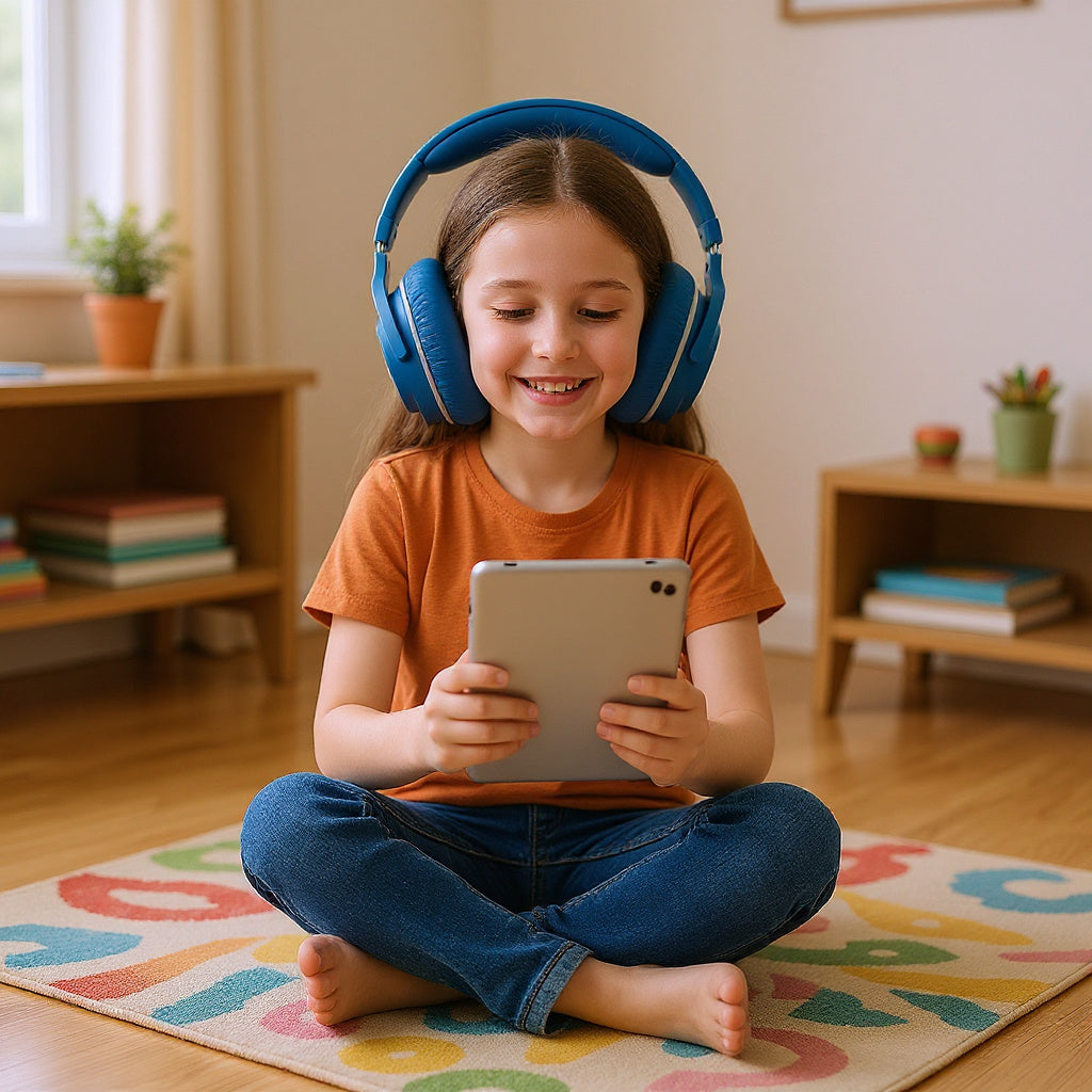 Volume Limited Headphones – 85dB Safe Volume, Ergonomic Design, Blue