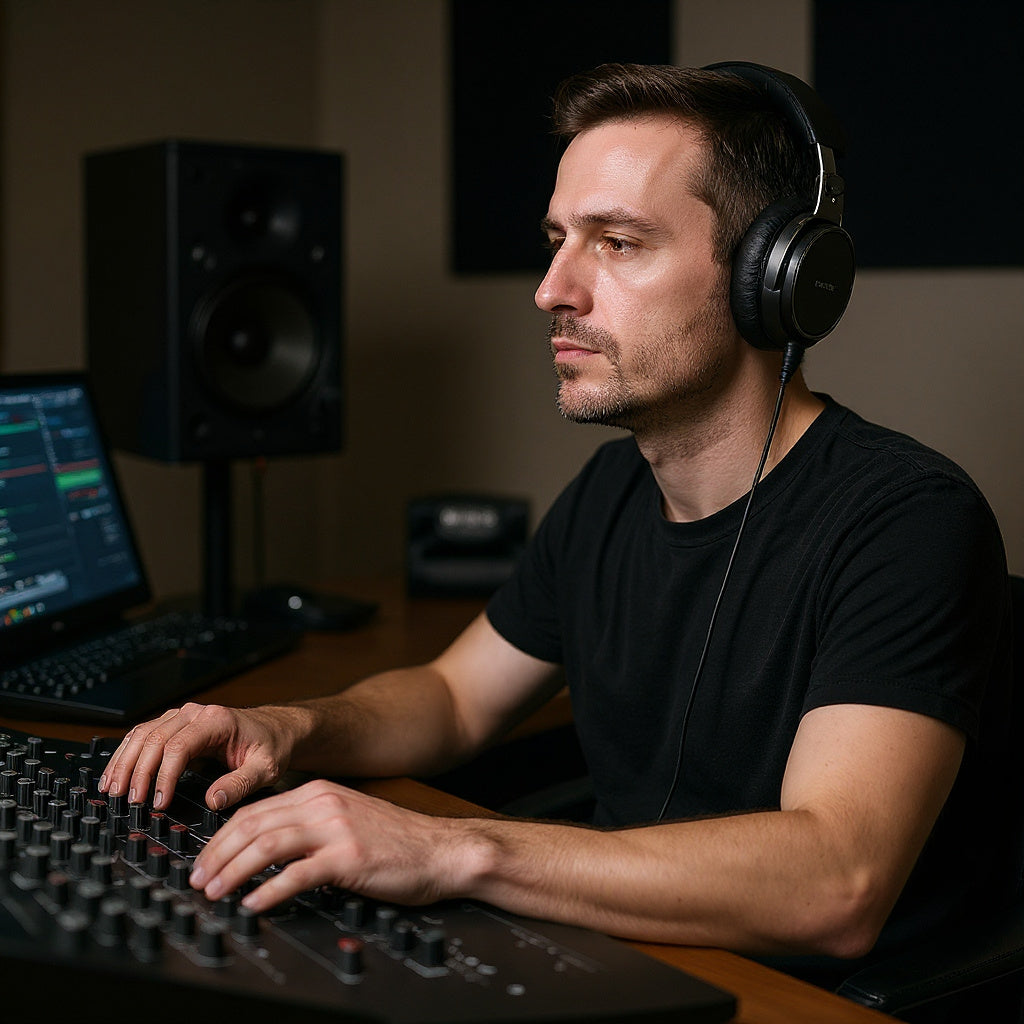Studio Monitoring Headphones – Leather Ear Pads, Professional Audio