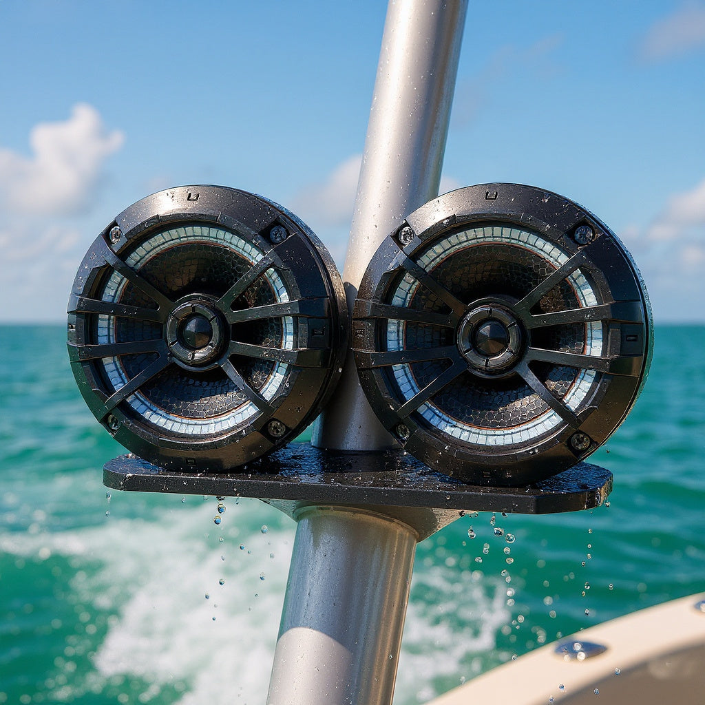 Wakeboard Tower Speakers – 6.5" Marine Grade, LED Lighting, Universal Mounting