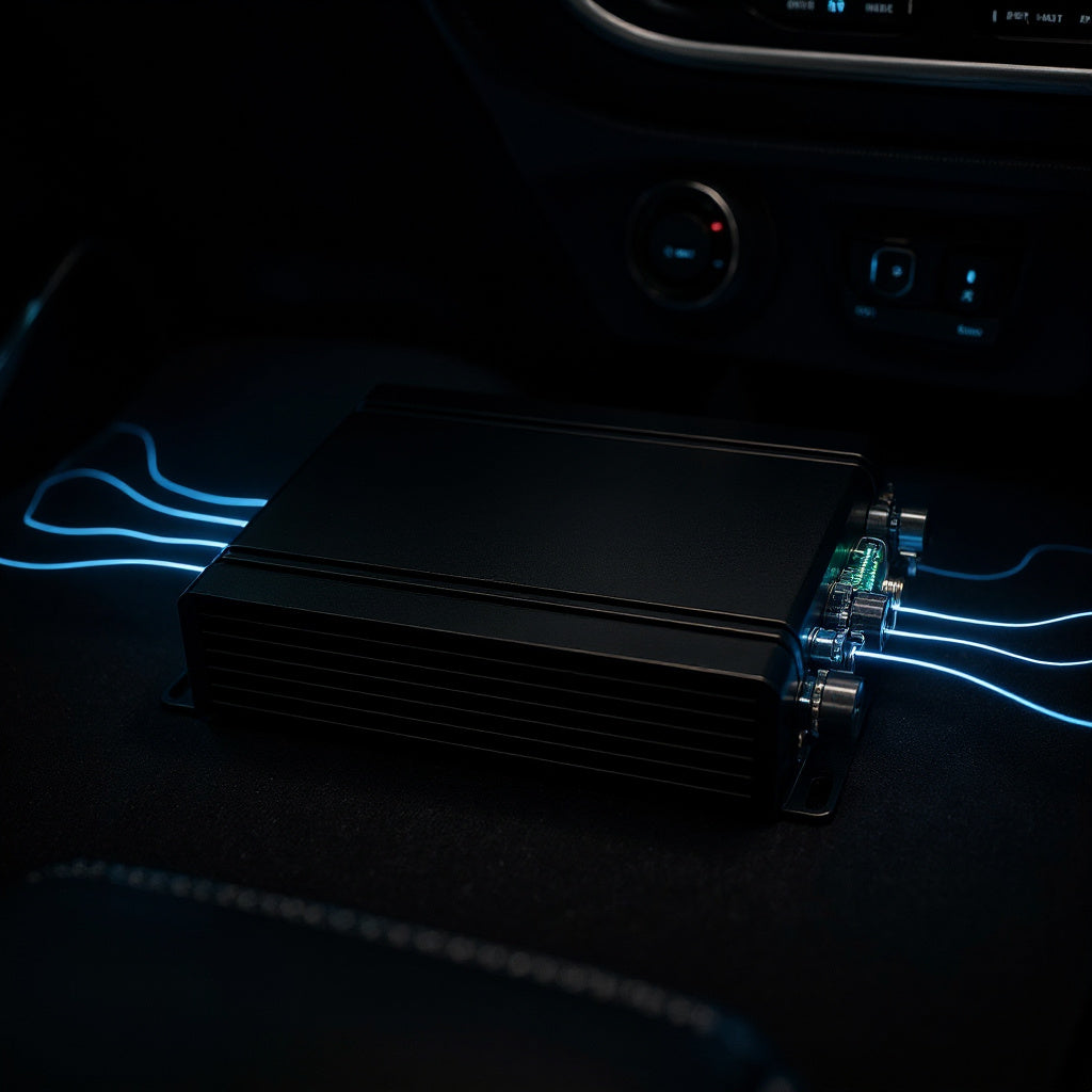 4 Channel Car Amplifier – 1200W Peak Power, Compact Design, Universal Fit