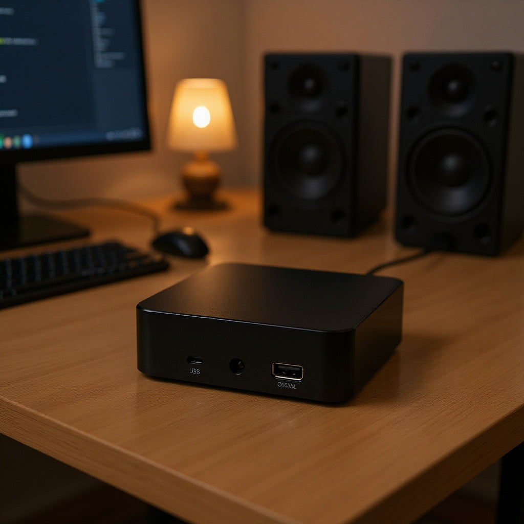 Digital-to-Analog Converter – 24-bit/192kHz, USB & Optical Input, Compact Metal Design